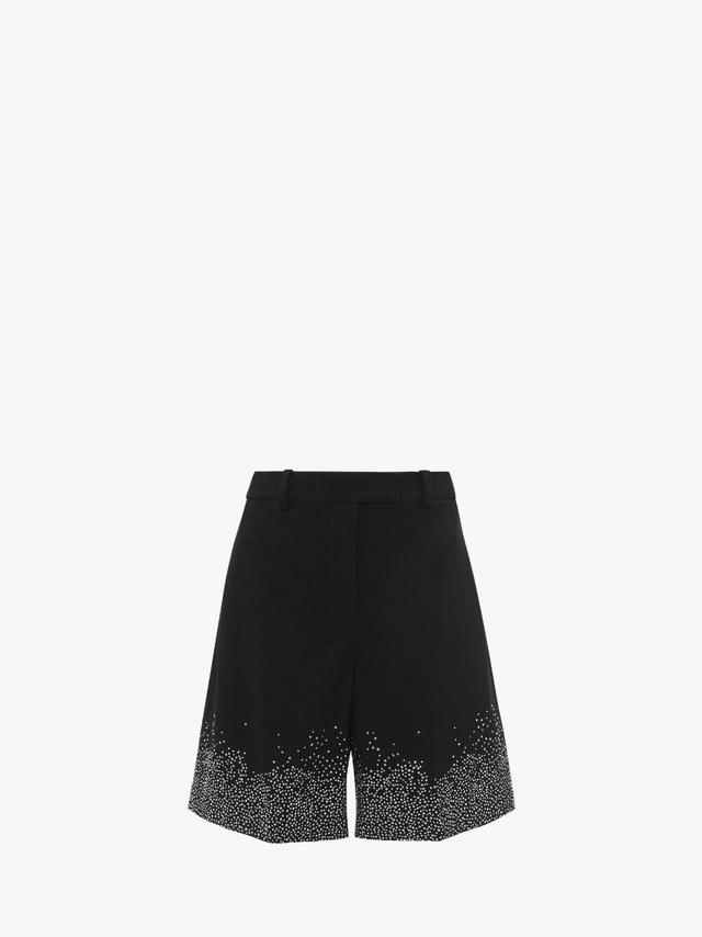 CRYSTAL HEM TAILORED SHORTS in black | JW Anderson US  Product Image