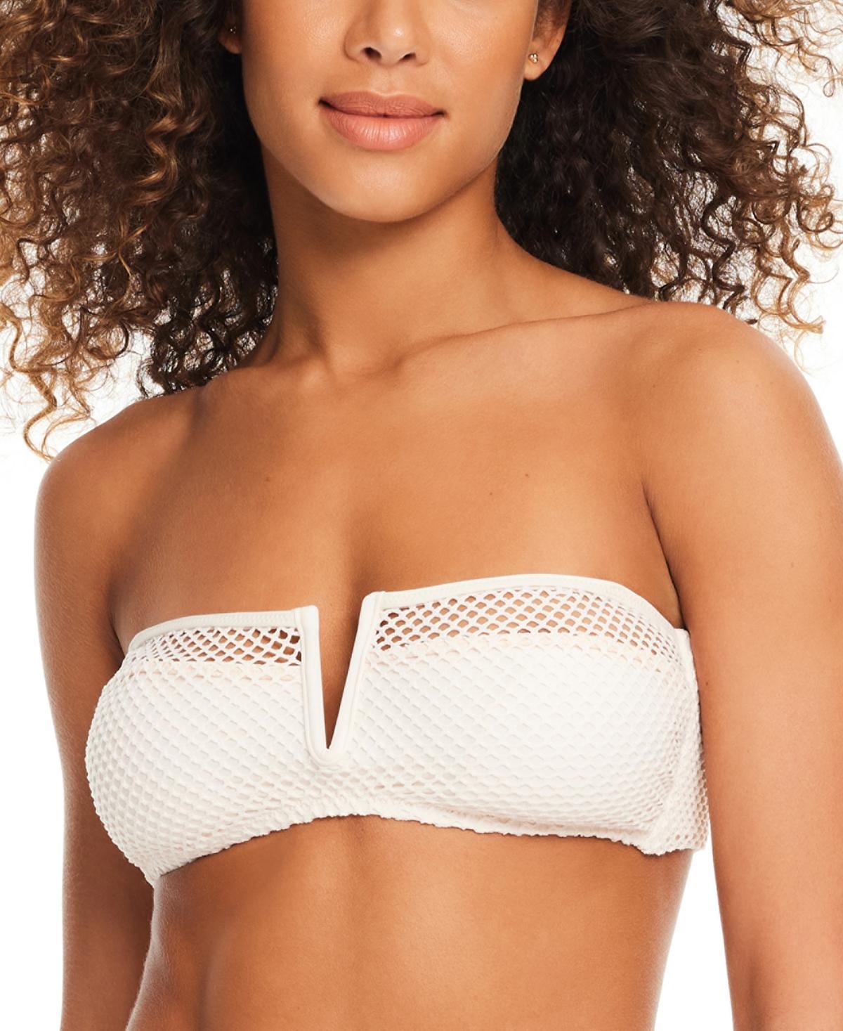 Sanctuary Womens Mesh V-Wire Bandeau Bikini Top Product Image