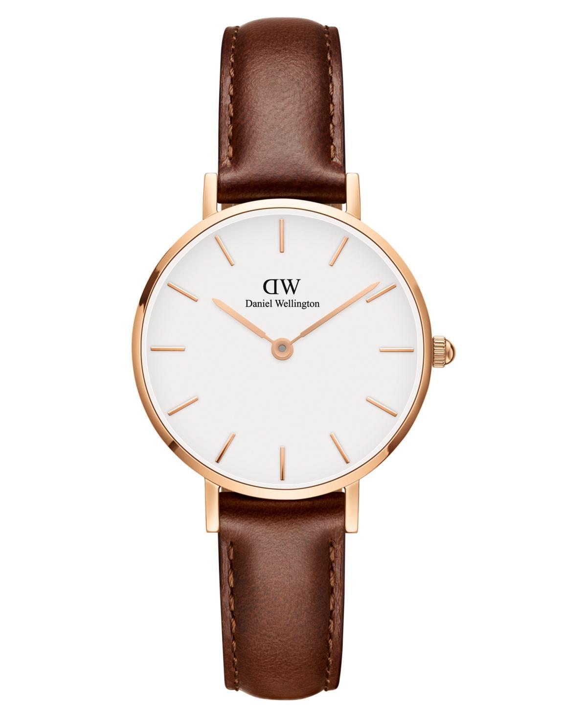 Daniel Wellington Womens Petite Saint Mawes Brown Leather Watch 28mm Product Image