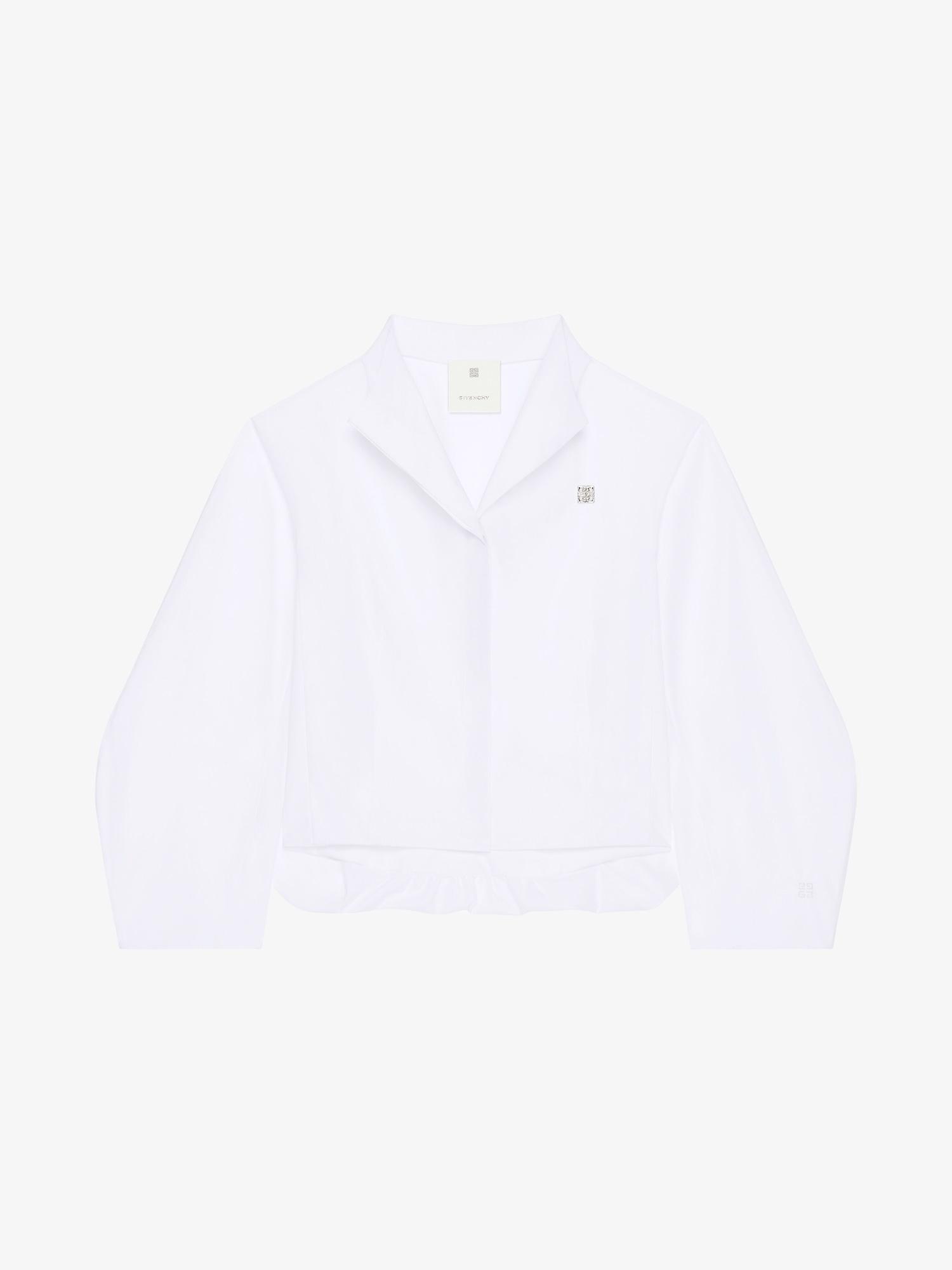 Cropped shirt in poplin with 4G detail Product Image