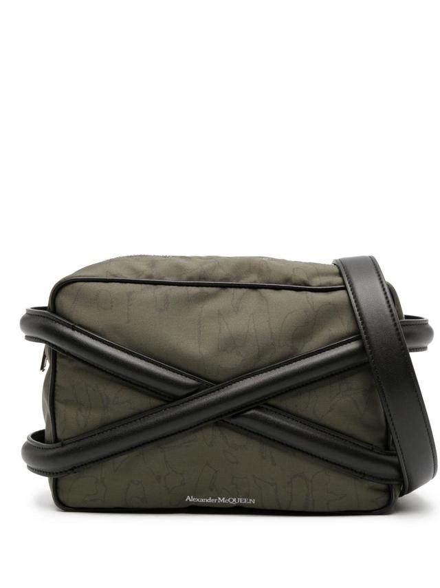 Panelled-leather Gabardine Bag In Grün Product Image