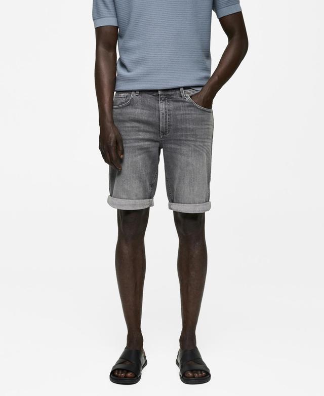 Mango Mens Denim Bermuda Shorts Product Image