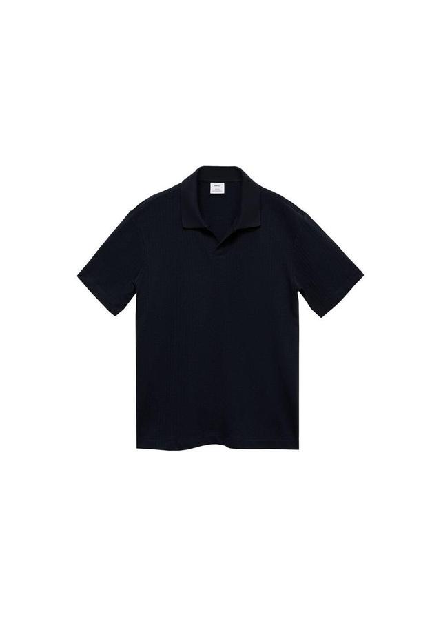 MANGO MAN - Micro-structure regular-fit cotton polo shirt dark navyMen Product Image