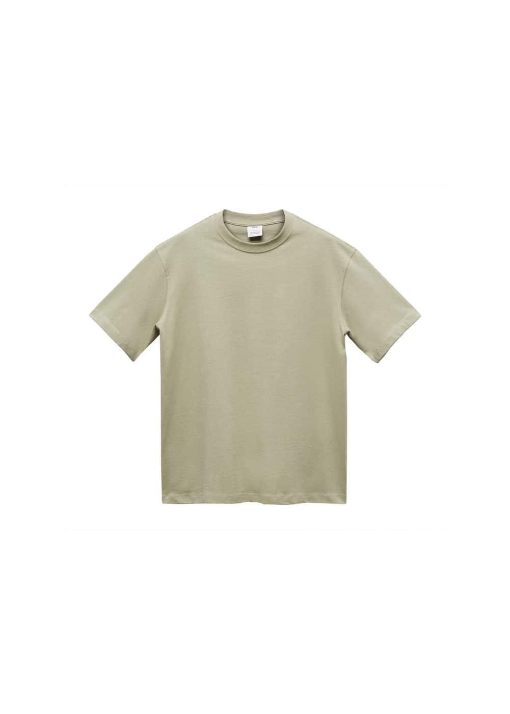 MANGO MAN - Basic 100% cotton relaxed-fit t-shirt medium greenMen Product Image