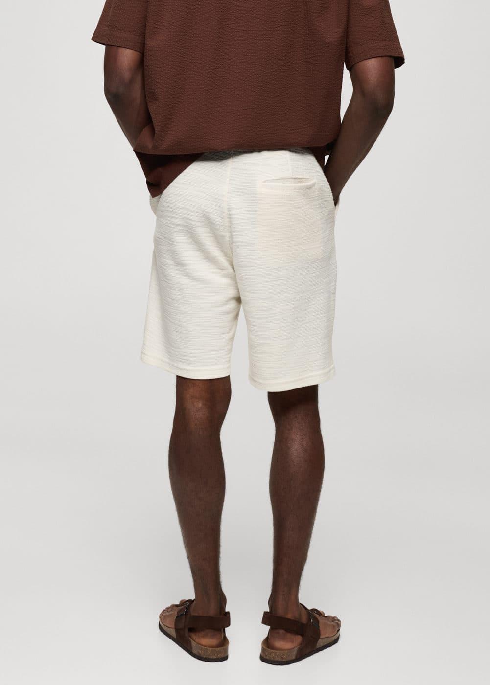 MANGO MAN - Cotton bermuda shorts with cord texture ecruMen Product Image