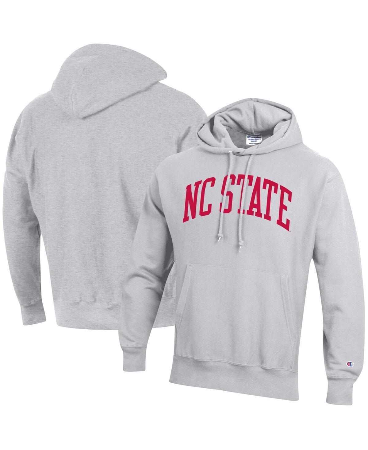 Mens Champion Heathered Gray NC State Wolfpack Team Arch Reverse Weave Pullover Hoodie Product Image