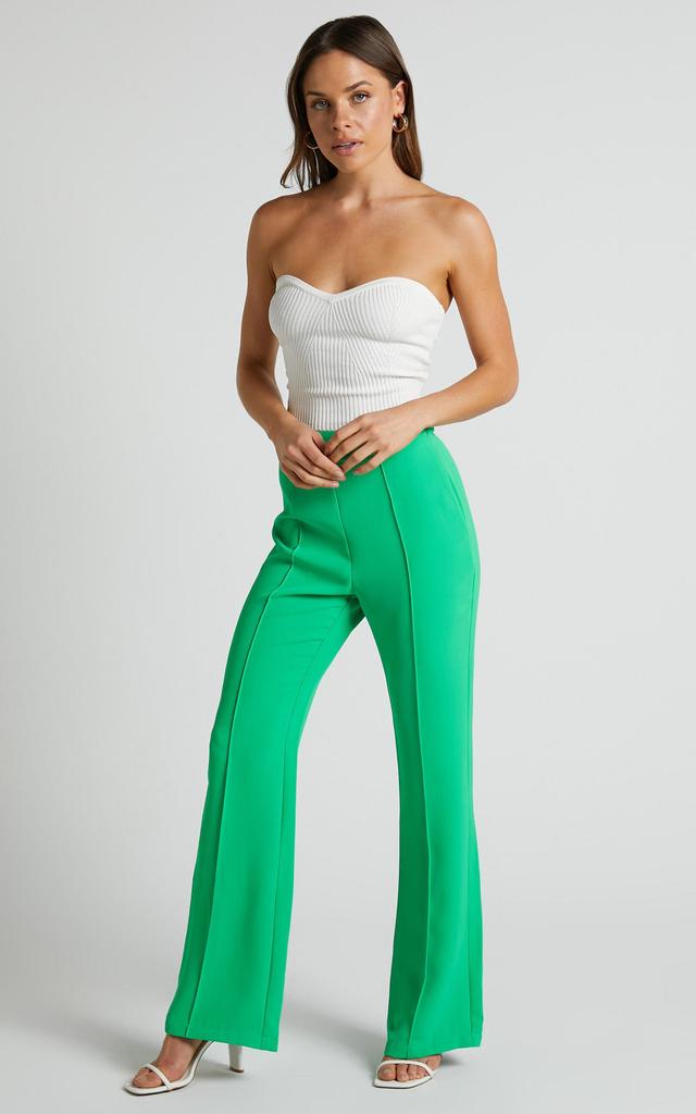 Jessa Pants - High Waisted Pants in Green Product Image