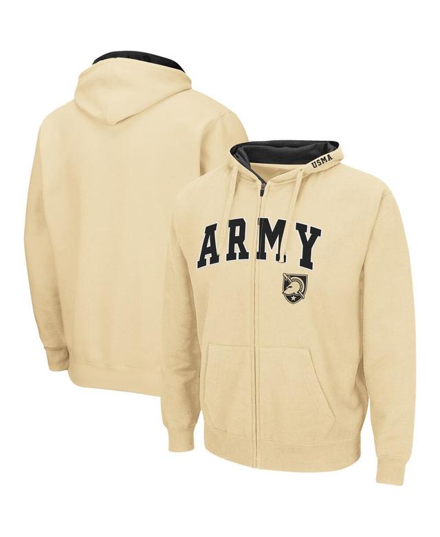 Mens Colosseum Gold Army Black Knights Arch and Logo 3.0 Full-Zip Hoodie Product Image