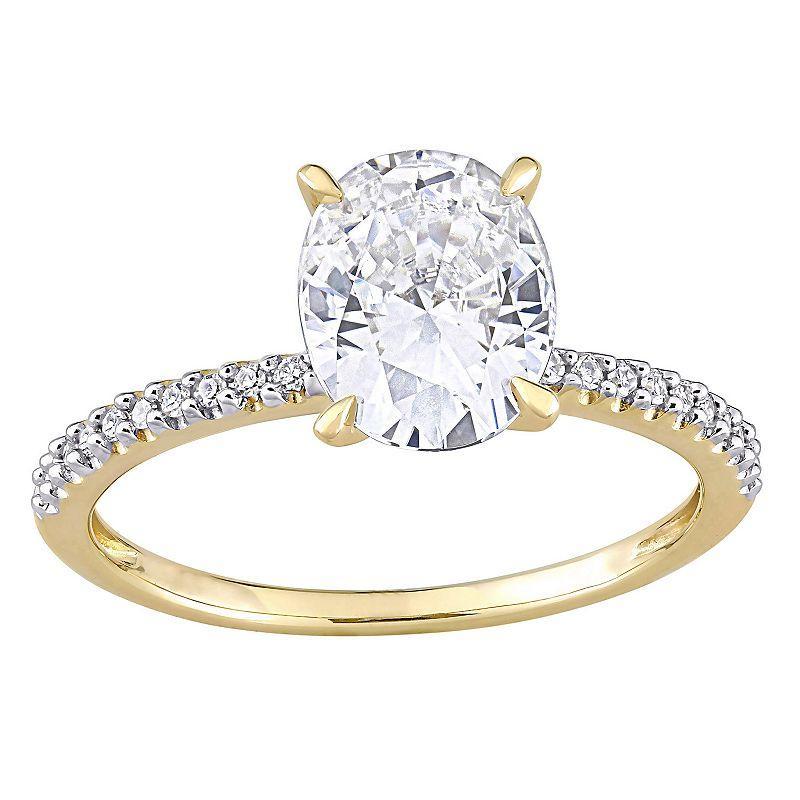 Stella Grace 14k Gold 2 Carat T.W. Lab-Created Moissanite & 1/10 Carat T.W. Diamond Engagement Ring, Womens Product Image