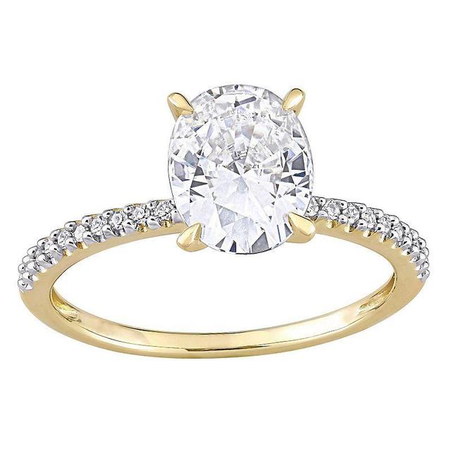 Stella Grace 14k Gold 2 Carat T.W. Lab-Created Moissanite & 1/10 Carat T.W. Diamond Engagement Ring, Womens White Product Image