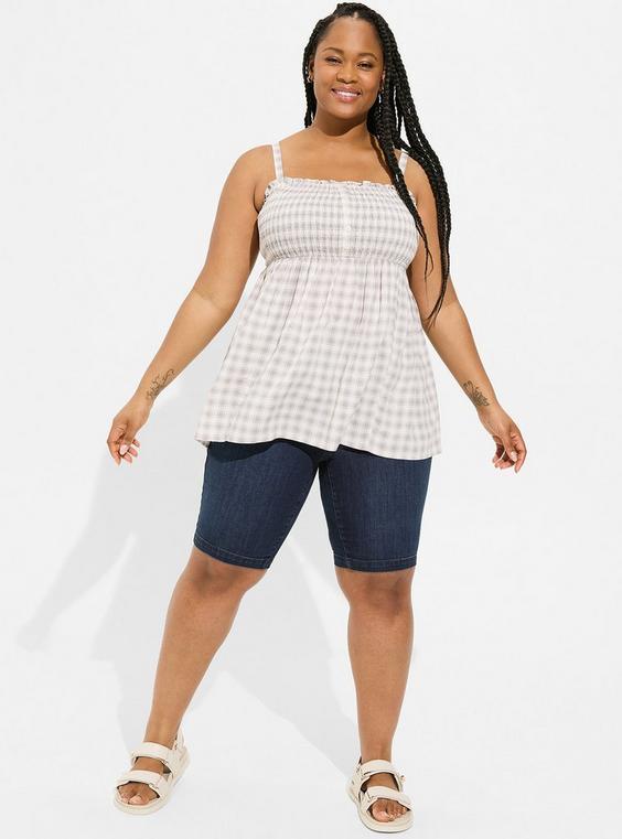 Babydoll Challis Smocked Sleeveless Top Product Image