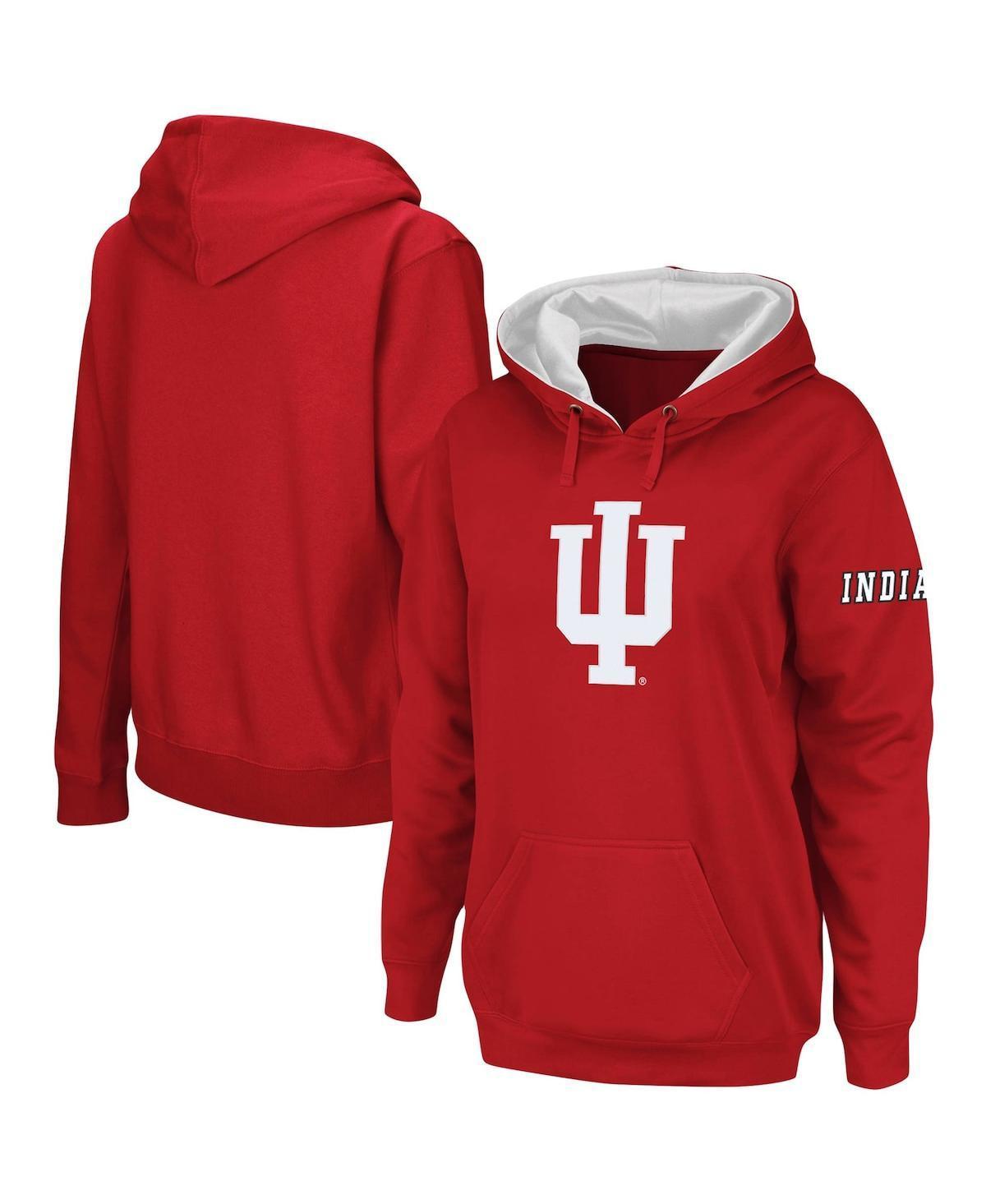 Womens Crimson Indiana Hoosiers Team Big Logo Pullover Hoodie Product Image