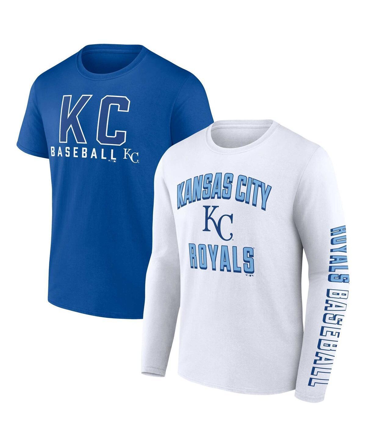 Mens Fanatics Branded Royal/White Kansas City Royals Two-Pack Combo T-Shirt Set Product Image