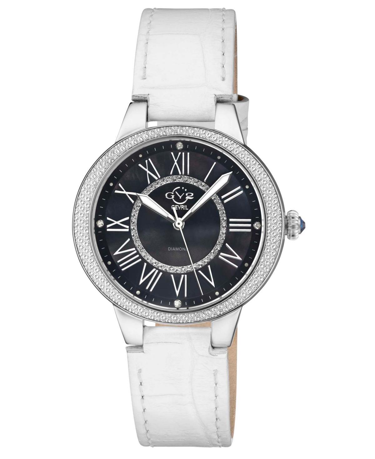 GV2 By Gevril Womens Astor Ii White Leather Watch 38mm - White Product Image