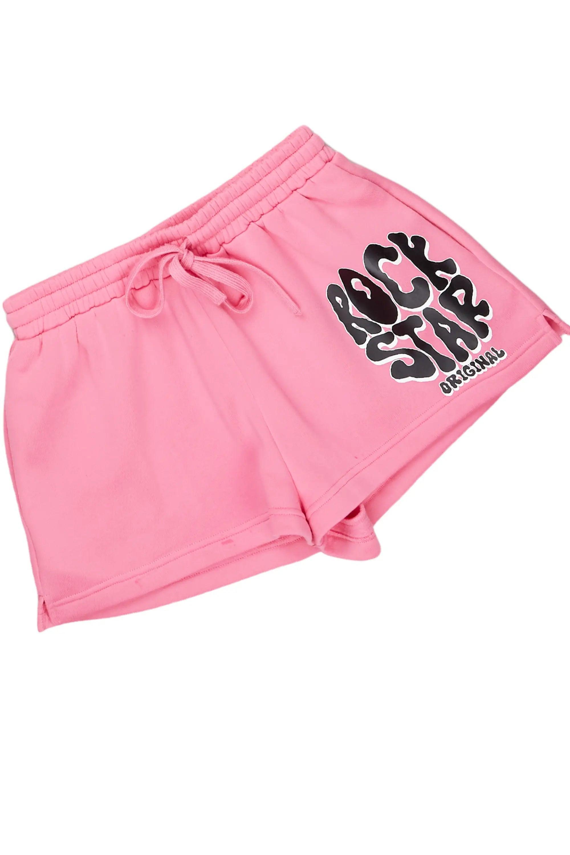 Sacoccia Bubblegum Pink Zip Up Short Set Female Product Image