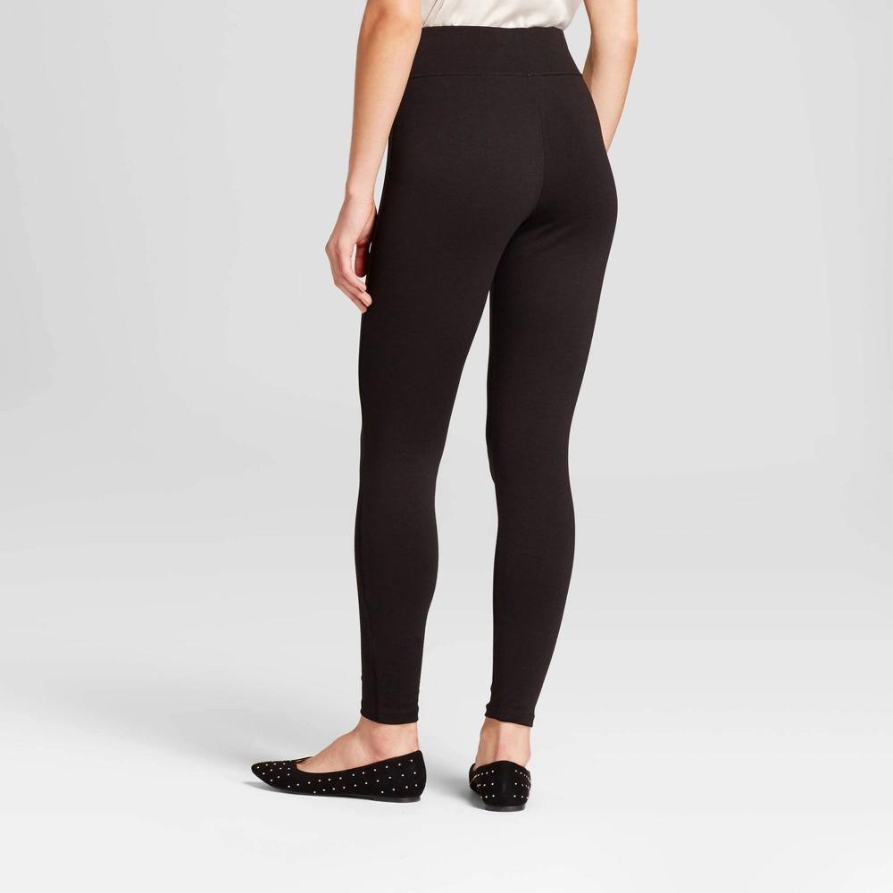 Women's High Waist Ponte Leggings - A New Day™ Black L Product Image