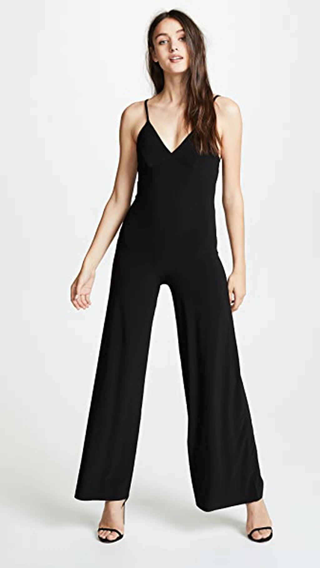 NORMA KAMALI Stretch-jersey Wide-leg Jumpsuit In Black Product Image