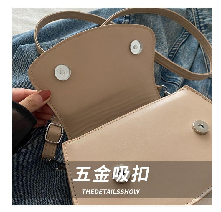 Bow Accent Faux Leather Flap Crossbody Bag Product Image