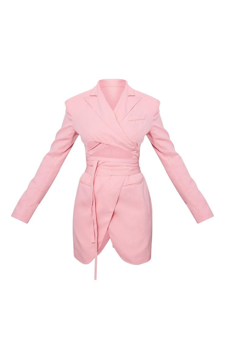 Tall Pink Wrap Around Blazer Dress Product Image