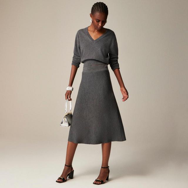 Foldover sweater midi skirt in merino wool blend Product Image