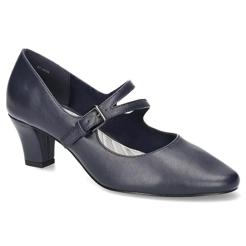 Womens Meryl by Easy Street Asymmetrical Mary Jane Pumps Blue Product Image