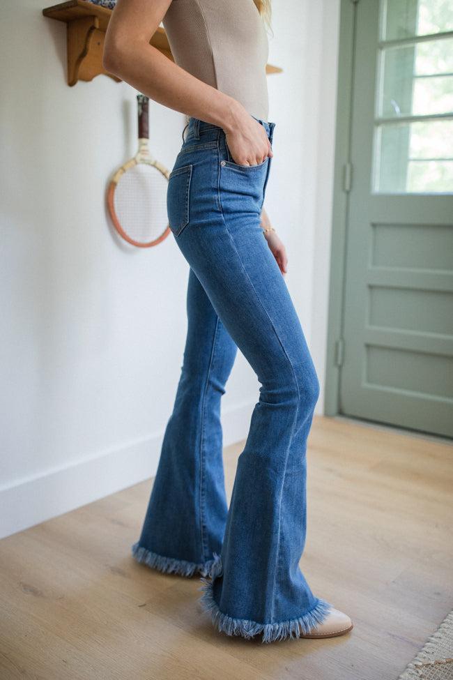 Maren Medium Wash Stretchy Flare Jeans Product Image