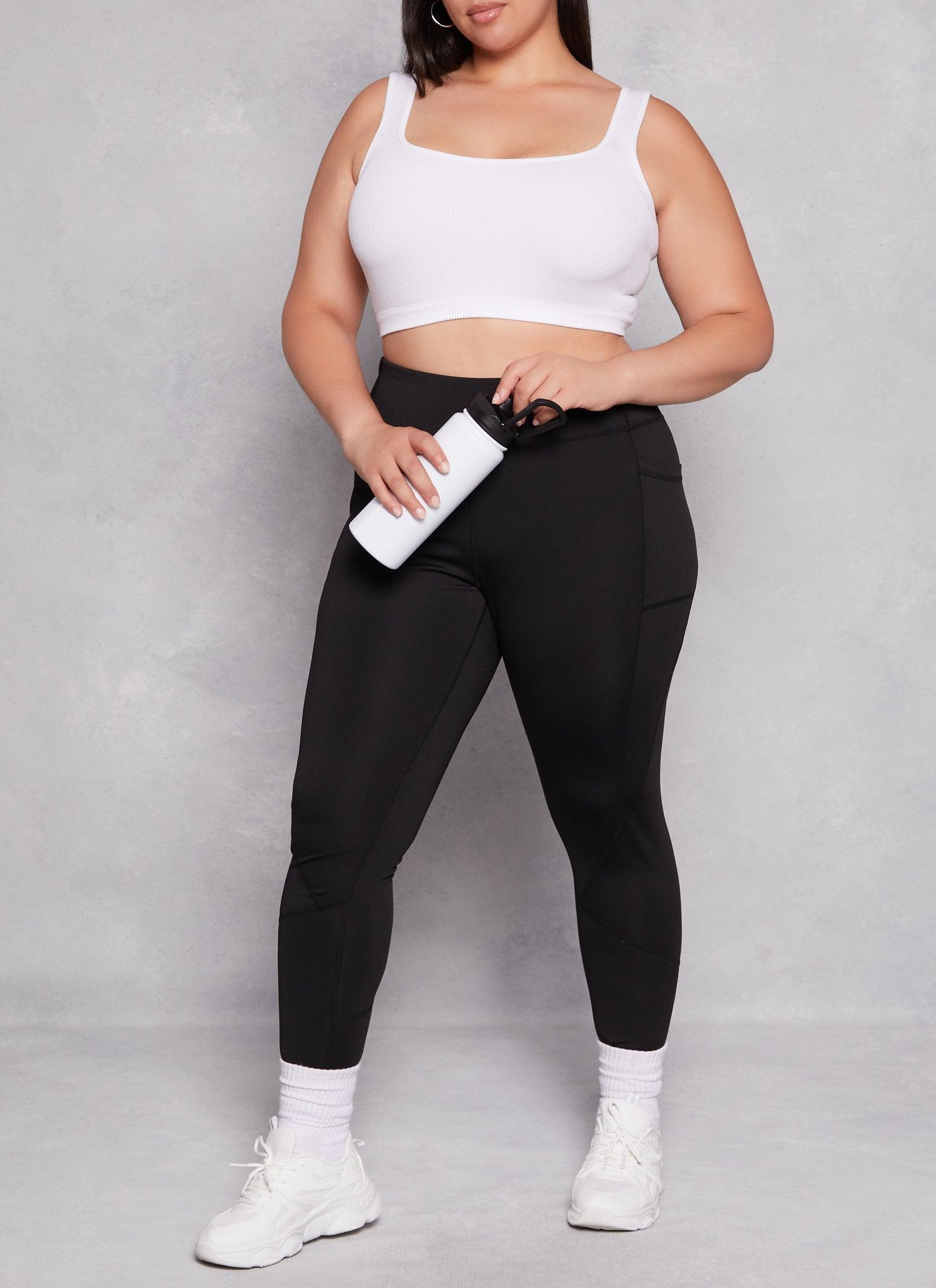 Womens Plus Size Side Pocket High Waist Leggings Product Image