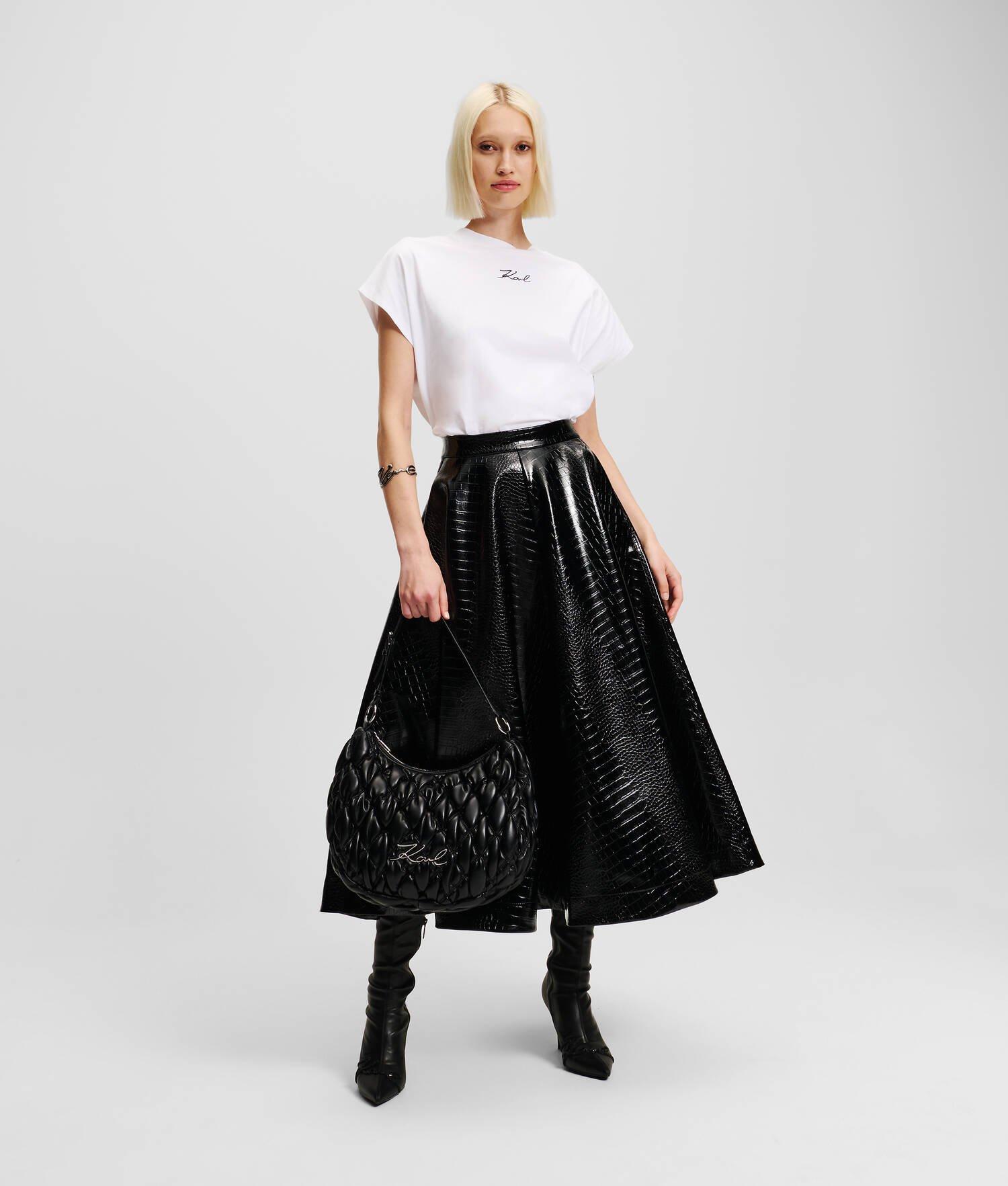 FAUX-LEATHER A-LINE SKIRT Product Image