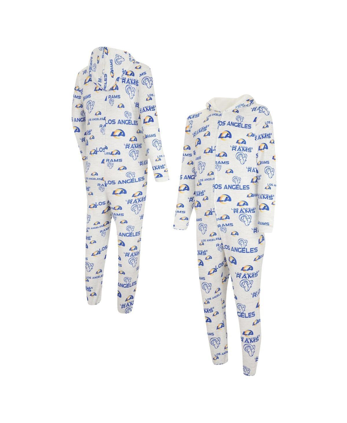 Mens Concepts Sport White Los Angeles Rams Allover Print Docket Union Full-Zip Hooded Pajama Suit Product Image