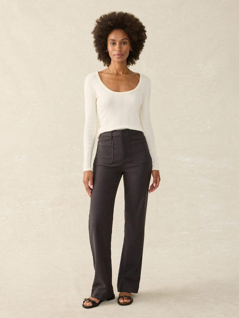 Stretch Terry Patch Pocket Pant - Washed Black Product Image