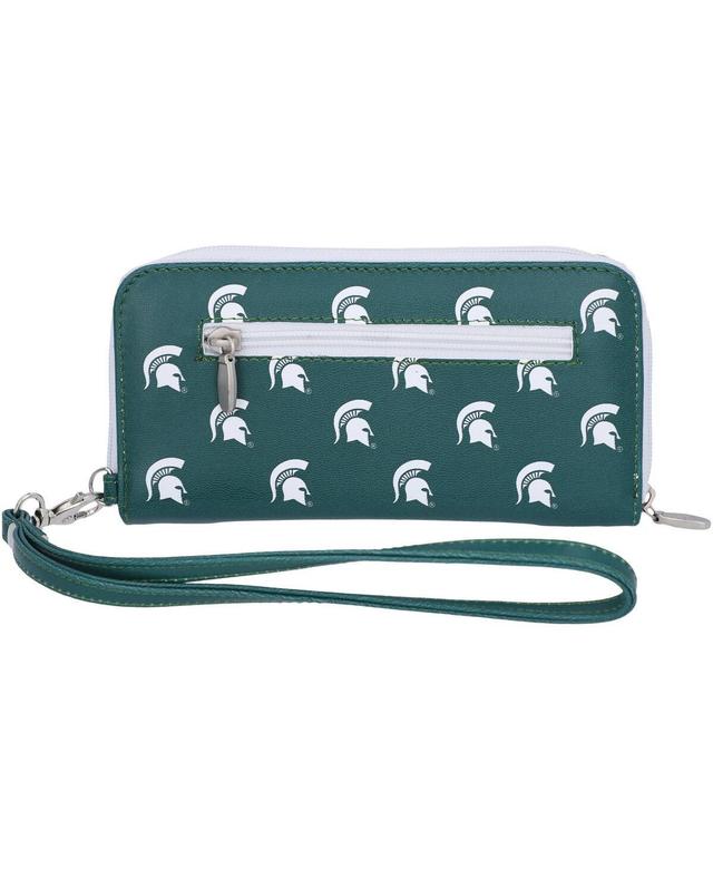 Womens Michigan State Spartans Zip-Around Wristlet Wallet - Green Product Image