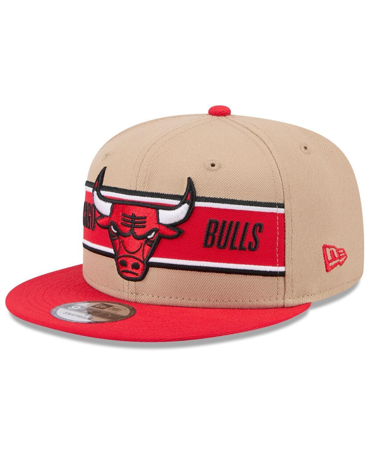 New Era Mens Tan Chicago Bulls 2024 Nba Draft 9FIFTY Snapback Hat - Tan, Red Product Image