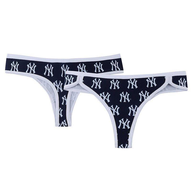 Womens Concepts Sport Navy New York Yankees Allover Print Knit Thong Set Product Image