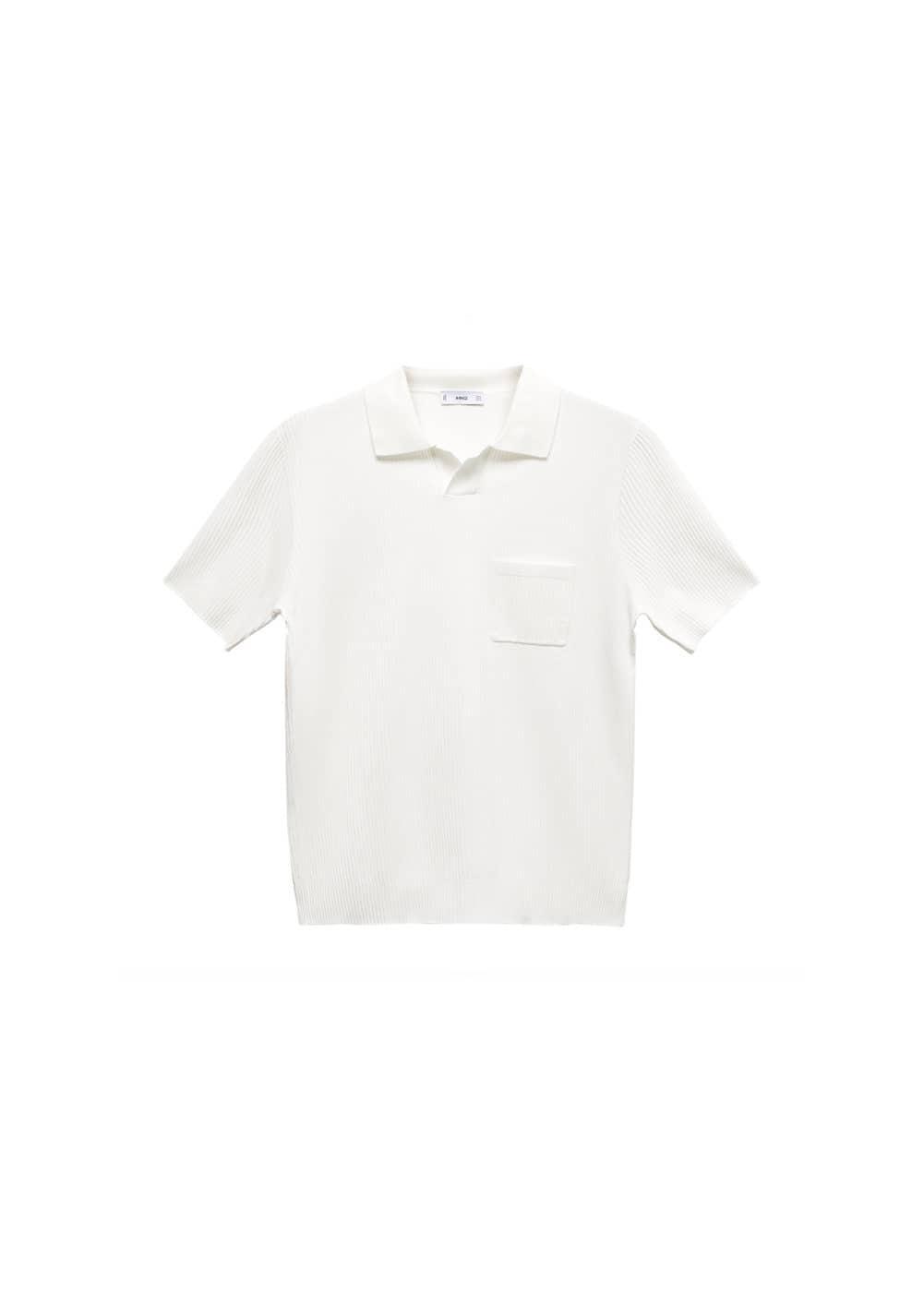 MANGO MAN - Short sleeve ribbed polo shirt whiteMen Product Image