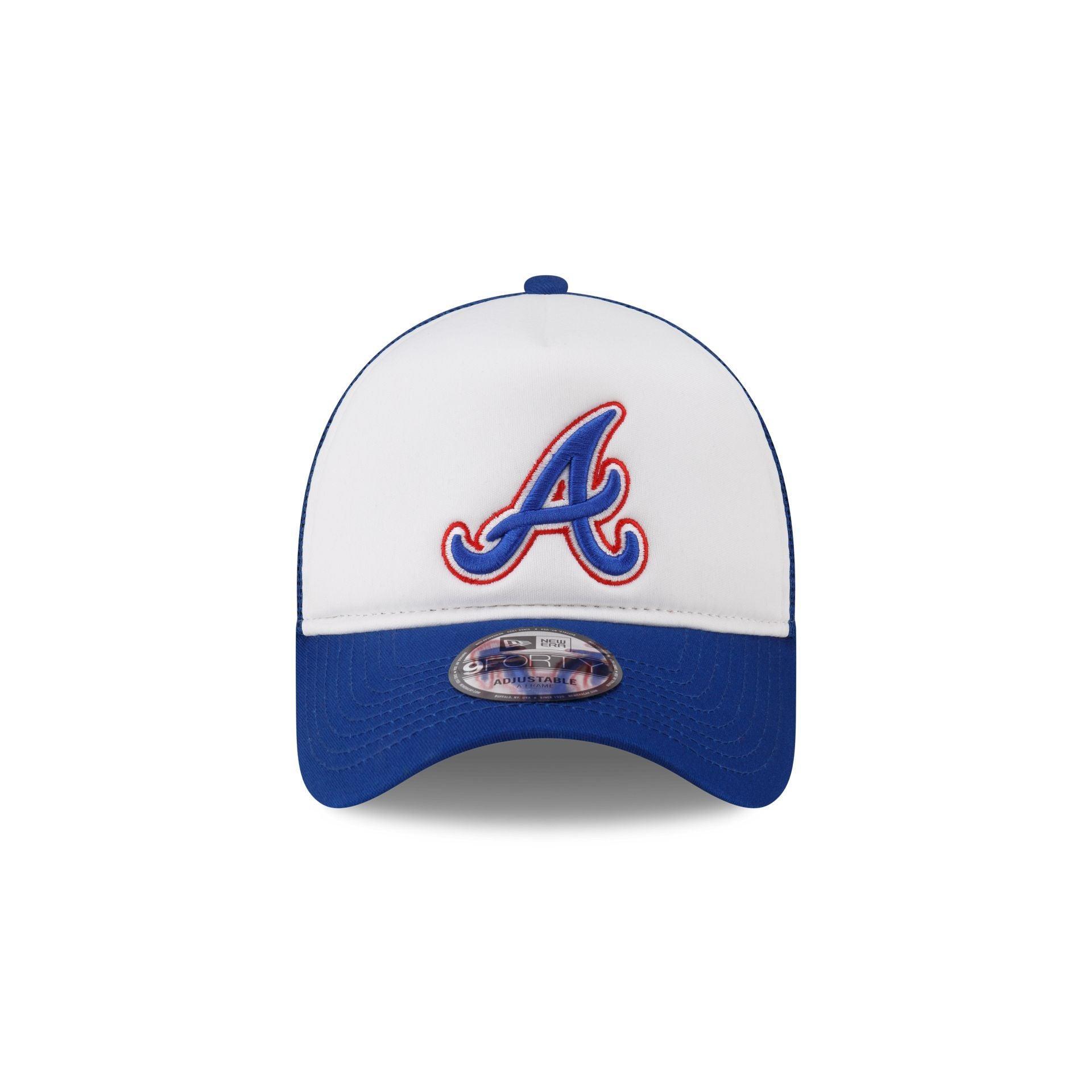 Atlanta Braves White Crown 9FORTY A-Frame Trucker Hat Male Product Image