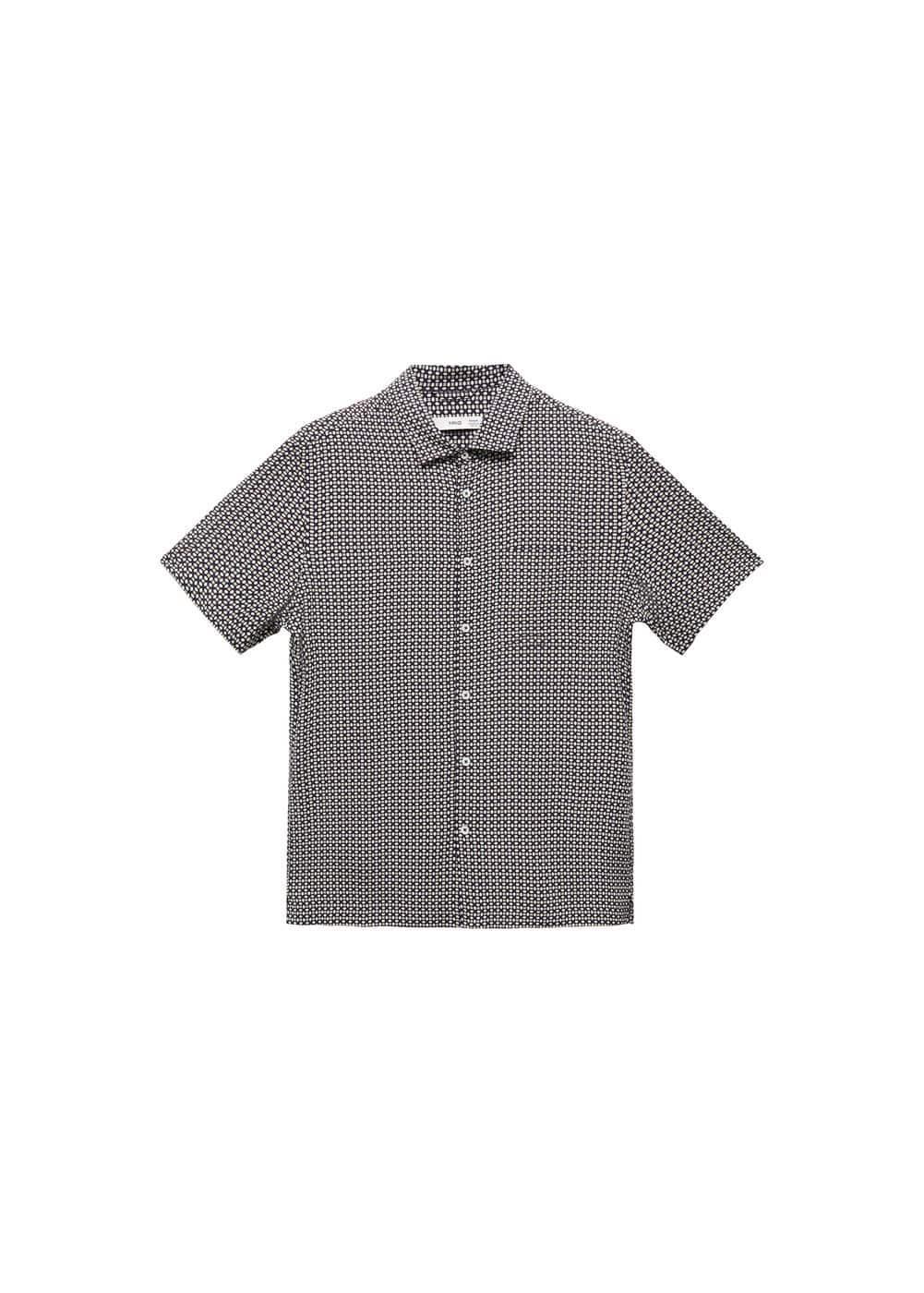 MANGO MAN - Regular-fit short-sleeved printed shirt dark navyMen Product Image