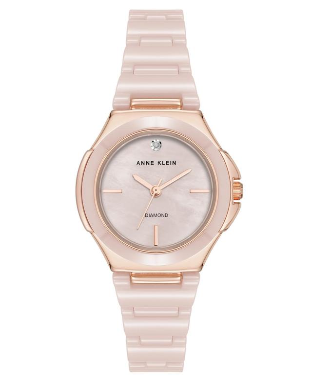 Anne Klein Womens Quartz Pink Ceramic Bracelet Watch - Blush Pink Product Image