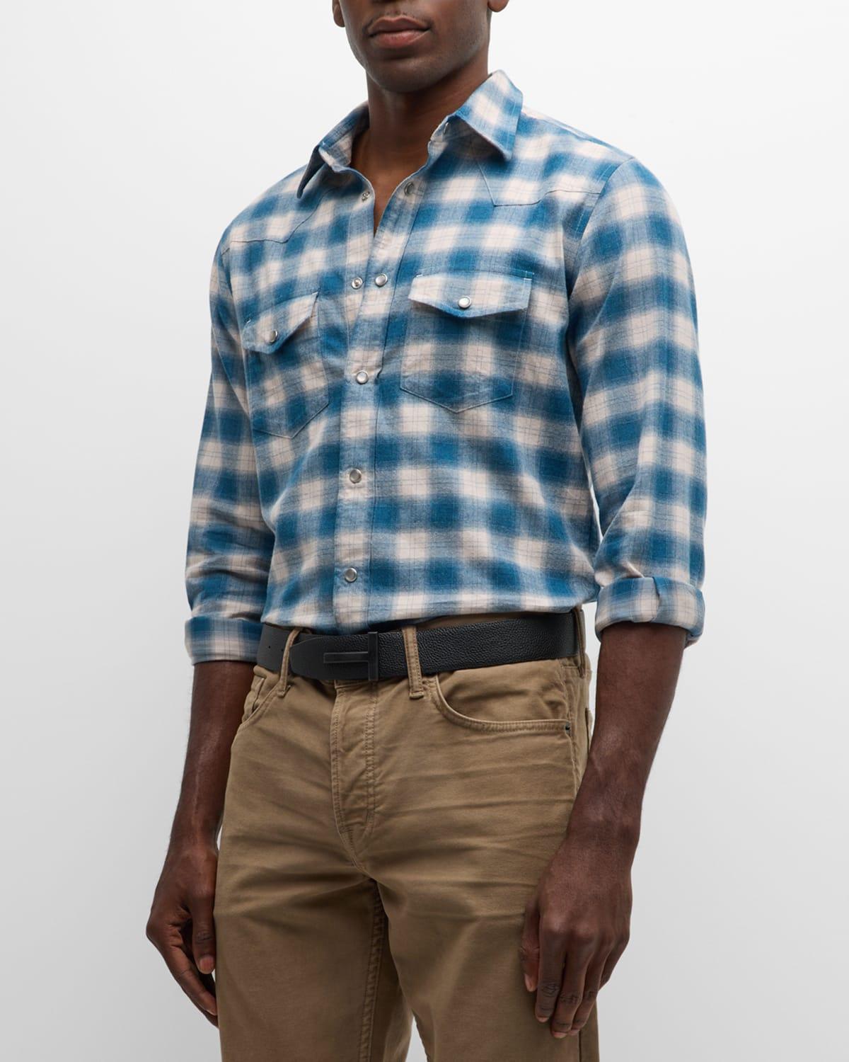 Mens Cotton Soft Check Western Shirt Product Image