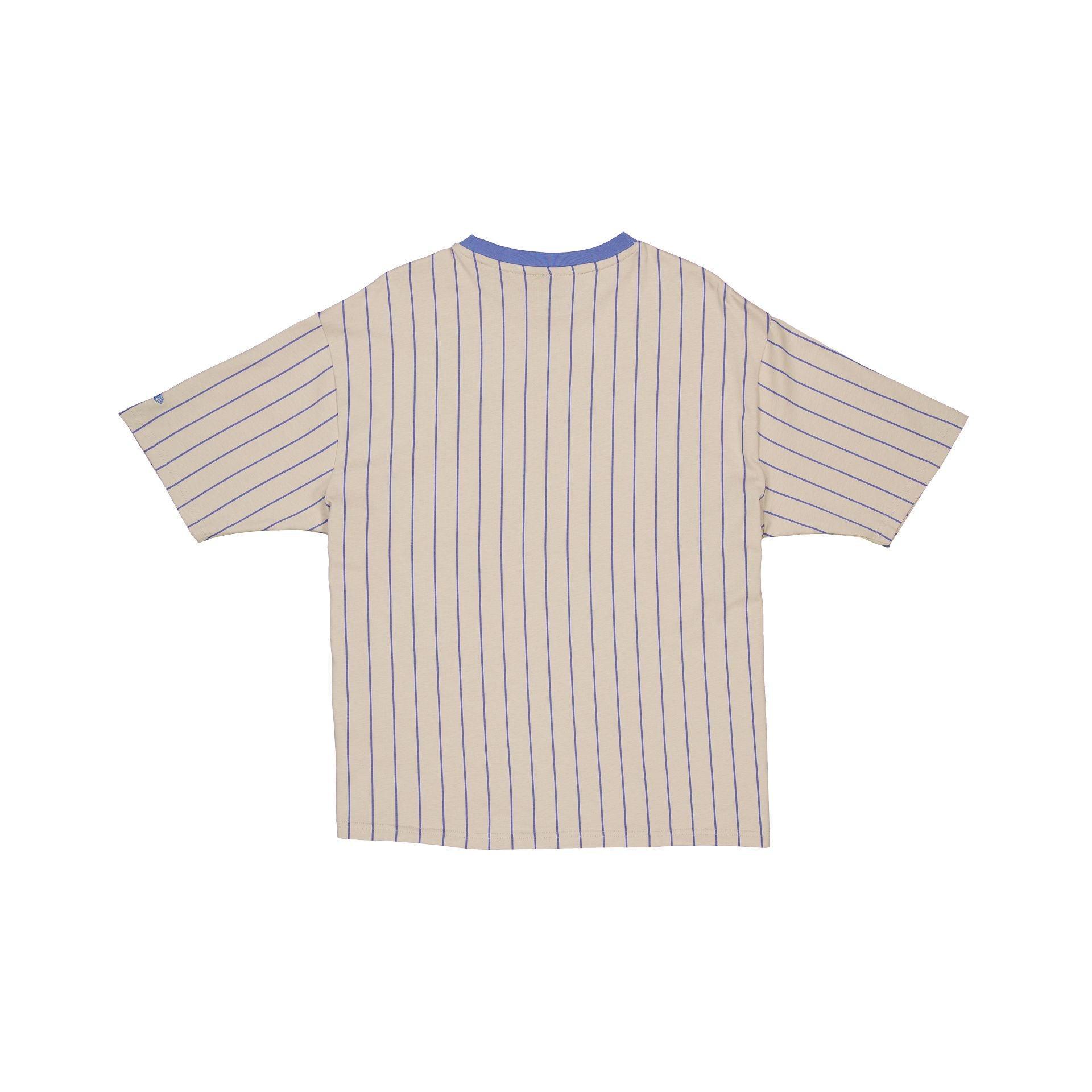 New Era Cap Essential Stone Pinstripe Oversized T-Shirt Male Product Image