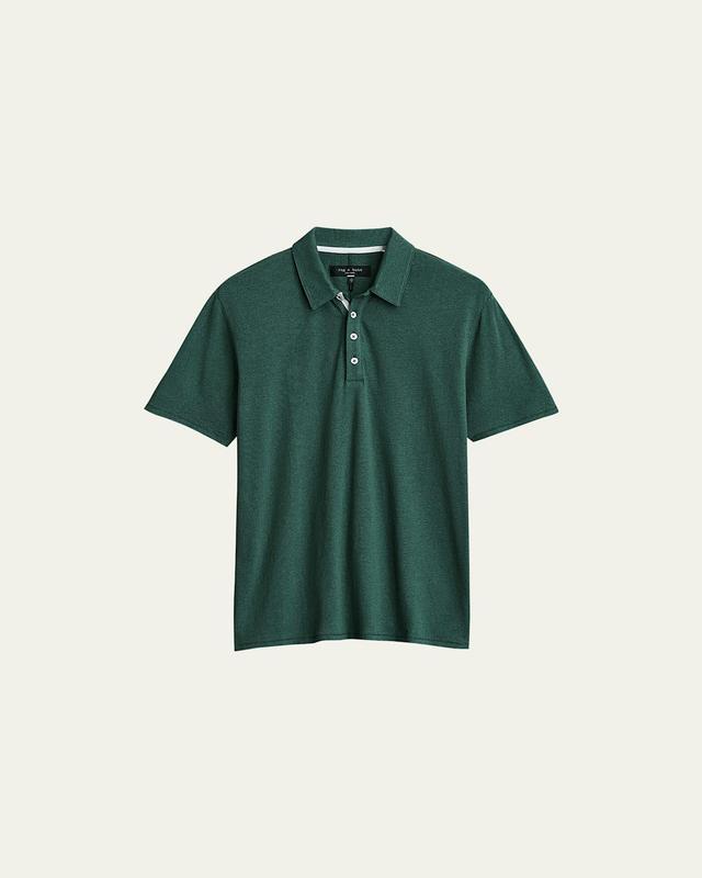 rag & bone Slub Linen & Cotton Polo Product Image