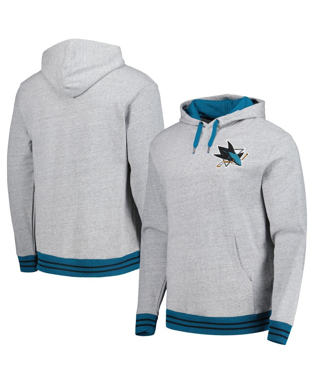 Mens Mitchell & Ness Heather Gray San Jose Sharks Classic French Terry Pullover Hoodie Product Image