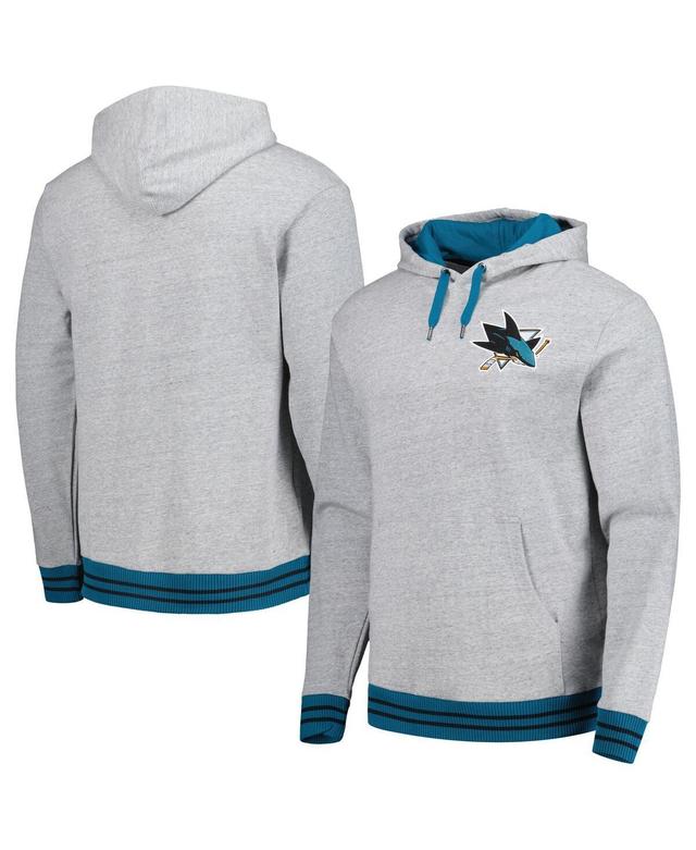 Men's Mitchell & Ness  Heather Gray San Jose Sharks Classic French Terry Pullover Hoodie Product Image