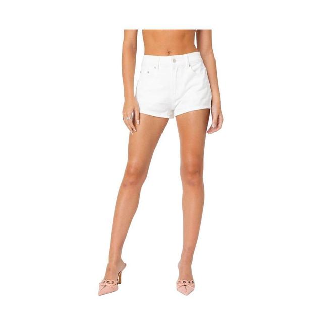 Edikted Womens Bow pocket washed denim shorts Product Image