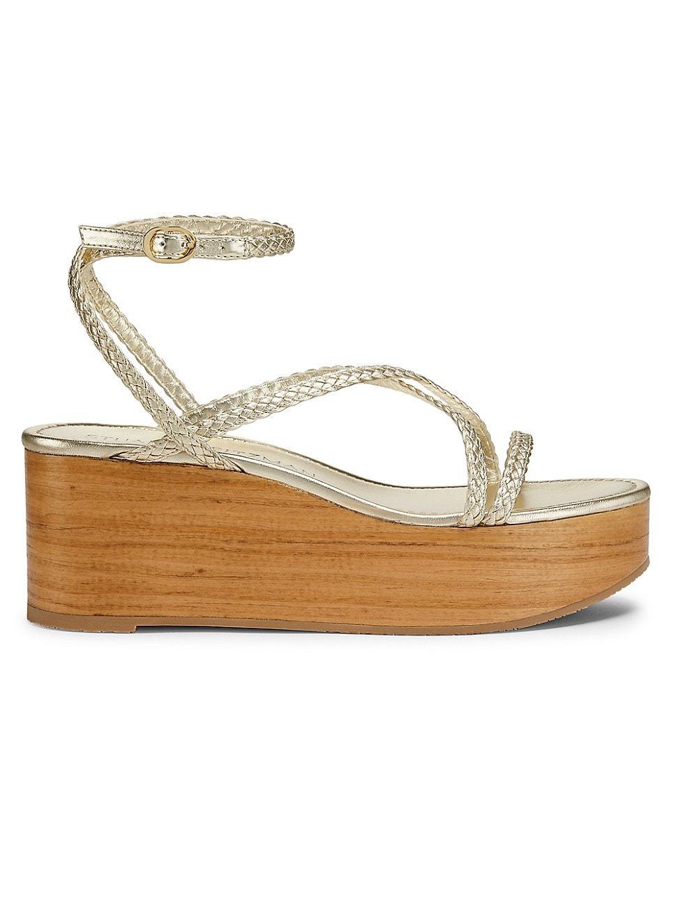 Womens Wovette Metallic-Woven Wedges product image