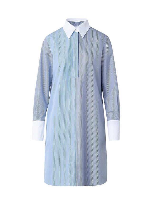 Womens Micro-Striped Cotton Poplin Shirtdress Product Image