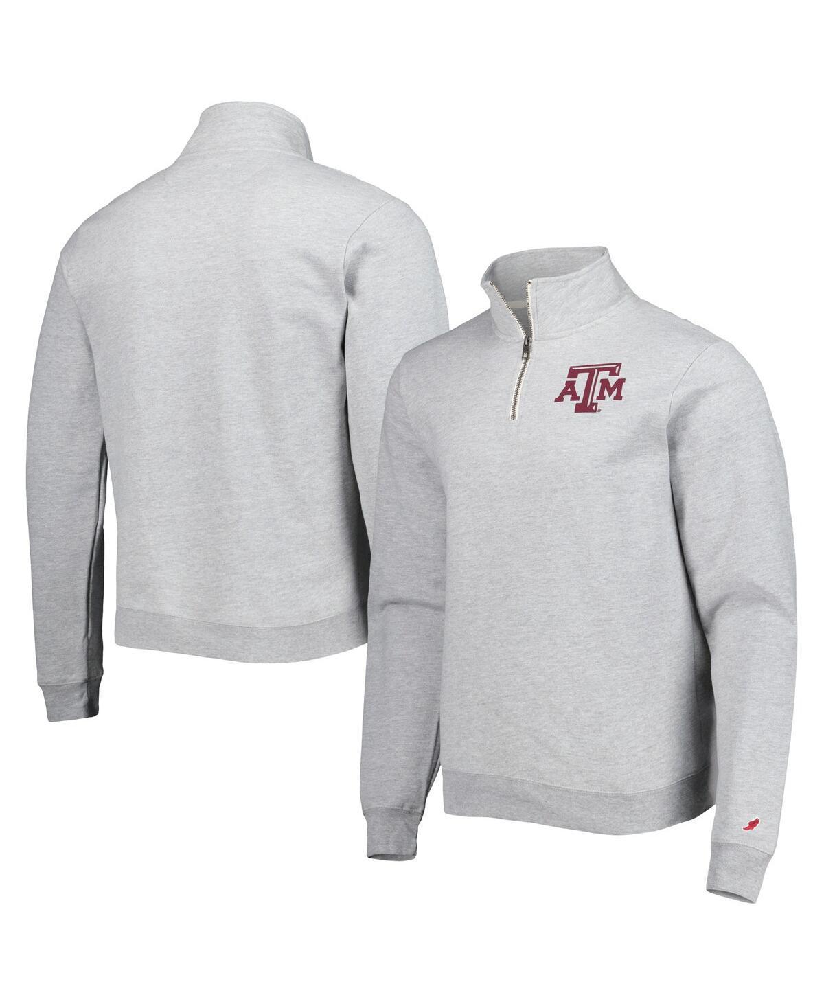 Mens Heather Gray Texas A&M Aggies Stack Essential Fleece Quarter-Zip Sweatshirt Product Image