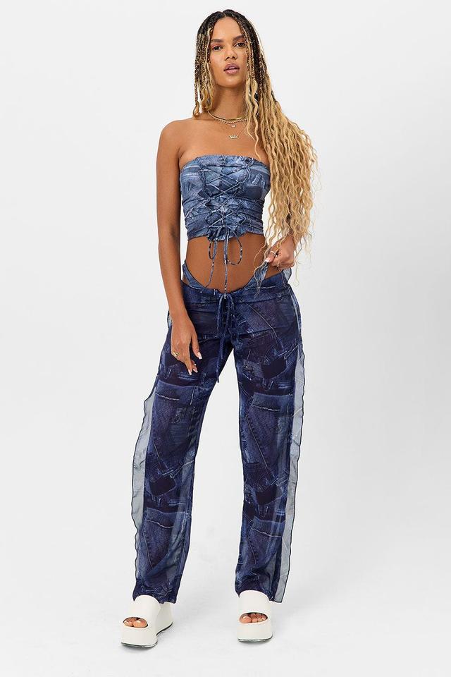 Molly Low Rise Pants - Blue Jean Product Image