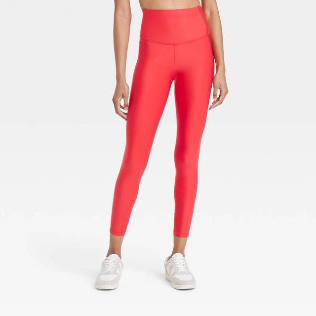 Womens Effortless Support High-Rise 7/8 Leggings - All In Motion Red XS Product Image