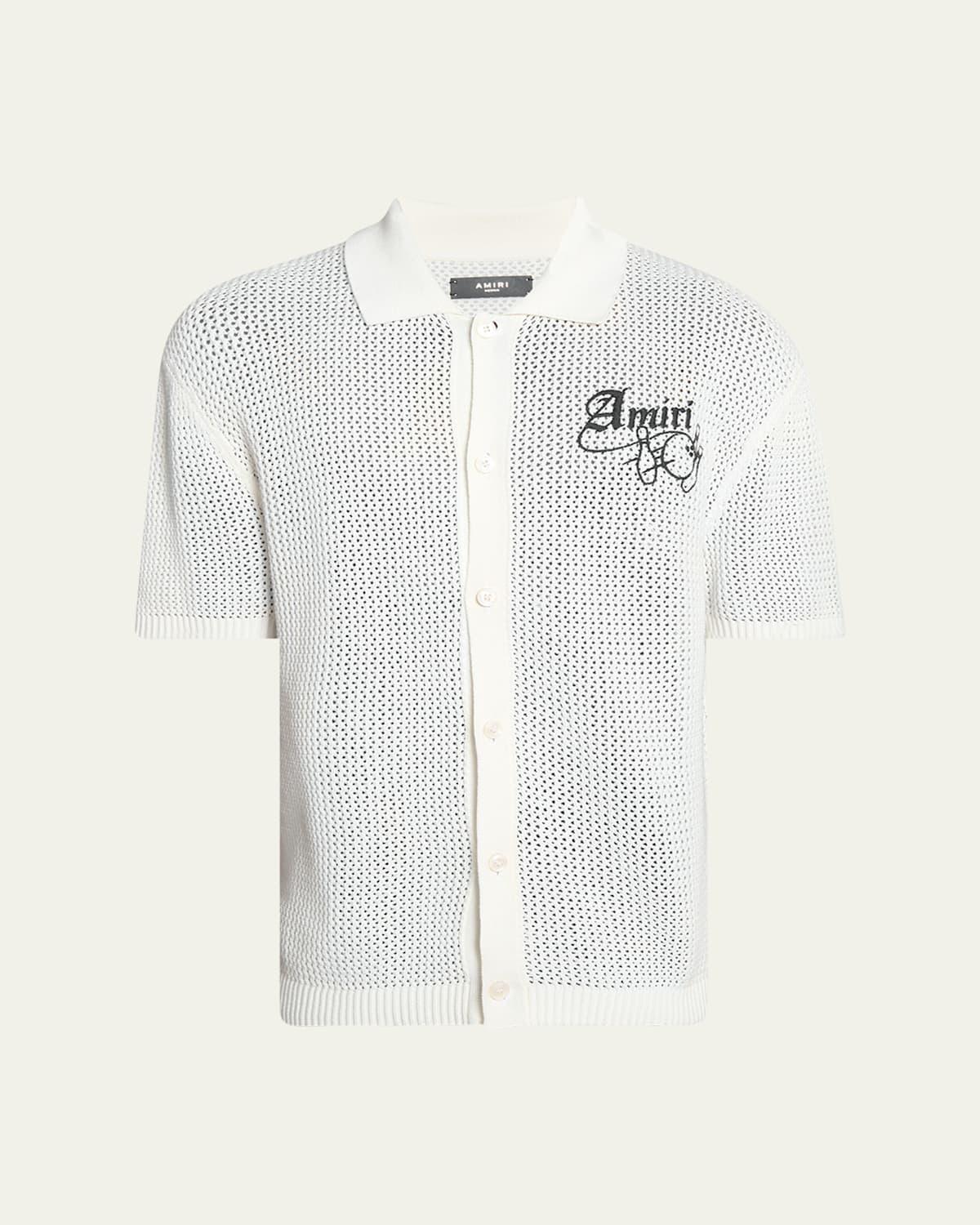 Mens Amiri Bowling Crochet Polo Shirt Product Image