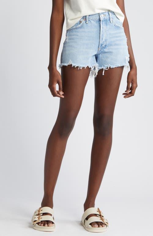 AGOLDE Parker Vintage Cut Off Short in Blue. Product Image